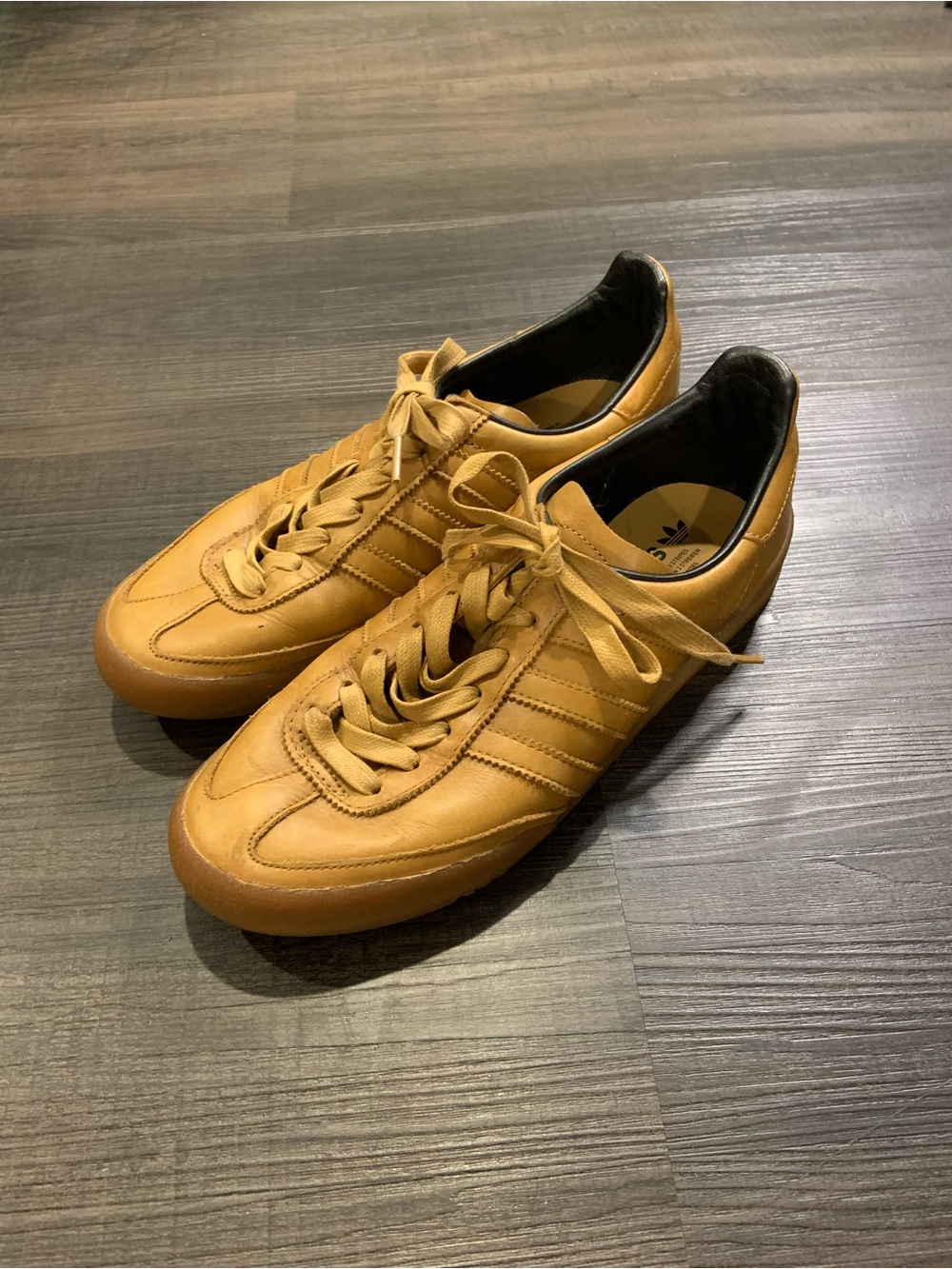 adidas Leather Sneakers in Tan with Black Lining